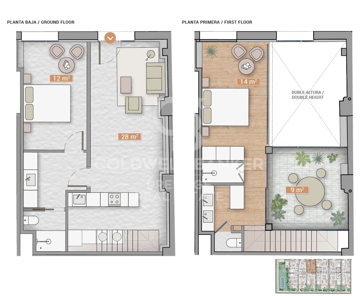 Nouveau développement de 4 bâtiments emblématiques rénovés avec des lofts uniques à vendre à Poblenou, Barcelone.