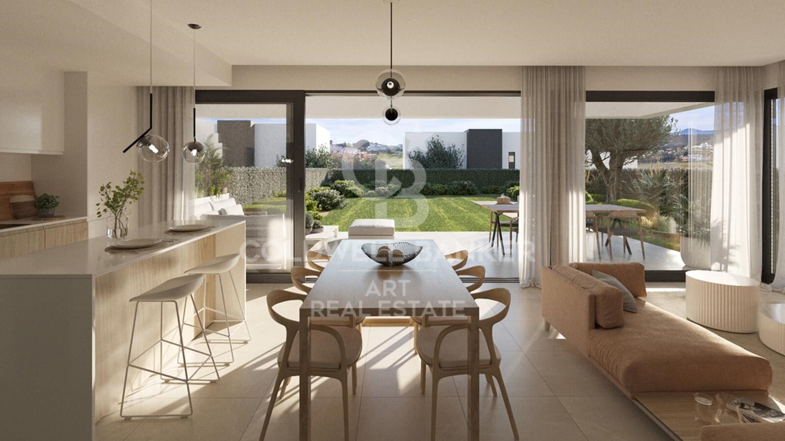 Semi-detached villas with panoramic views in Estepona