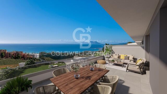 New build apartments with large terraces in Manilva