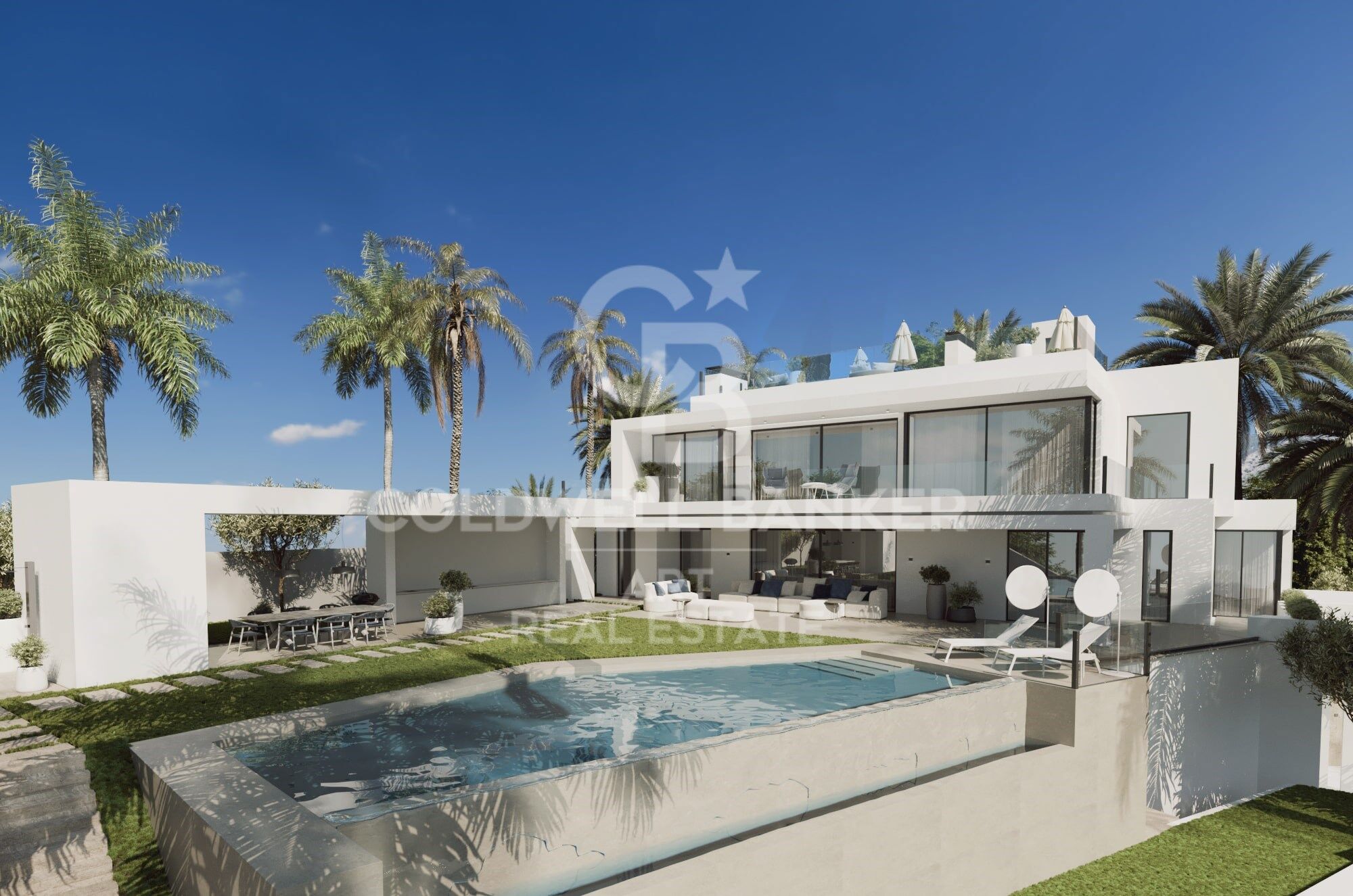 New construction villa in the prestigious location of Cascada de Camoján, Marbella.