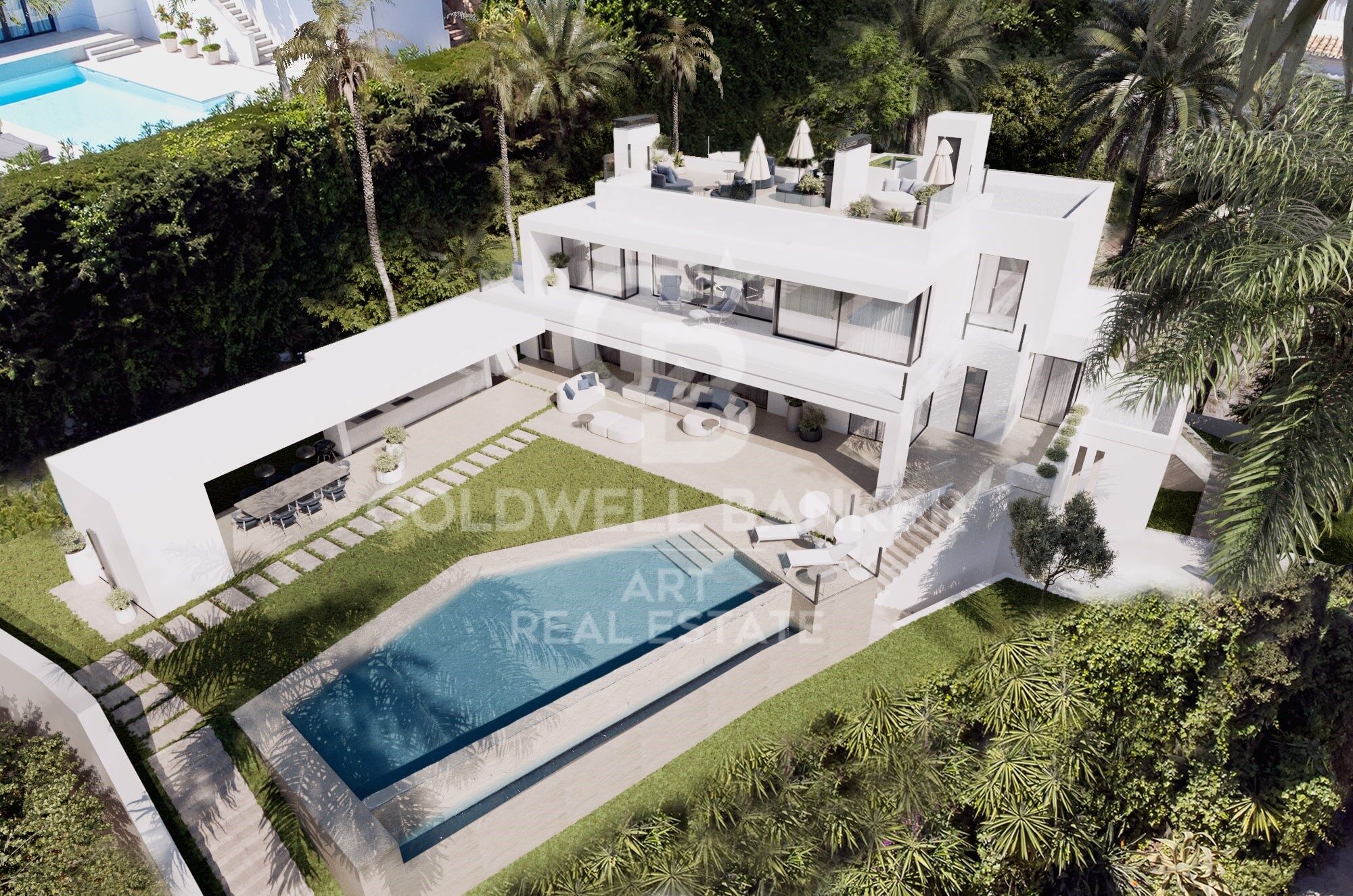 New construction villa in the prestigious location of Cascada de Camoján, Marbella.