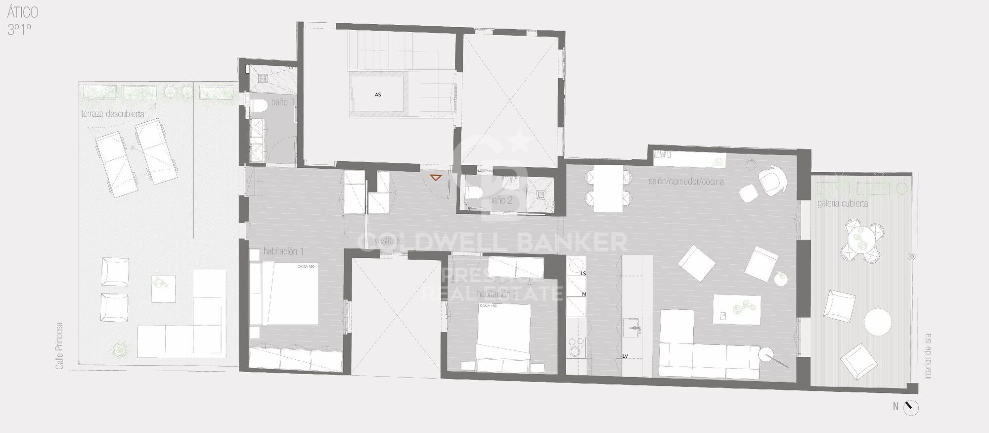 Ático a estrenar con muebles y dos terrazas en finca regia. El Born, Barcelona