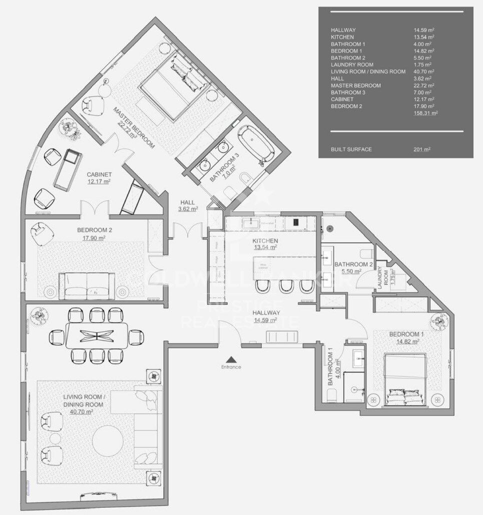 Appartement élégant et intemporel dans la rue Consell de Cent, Barcelone