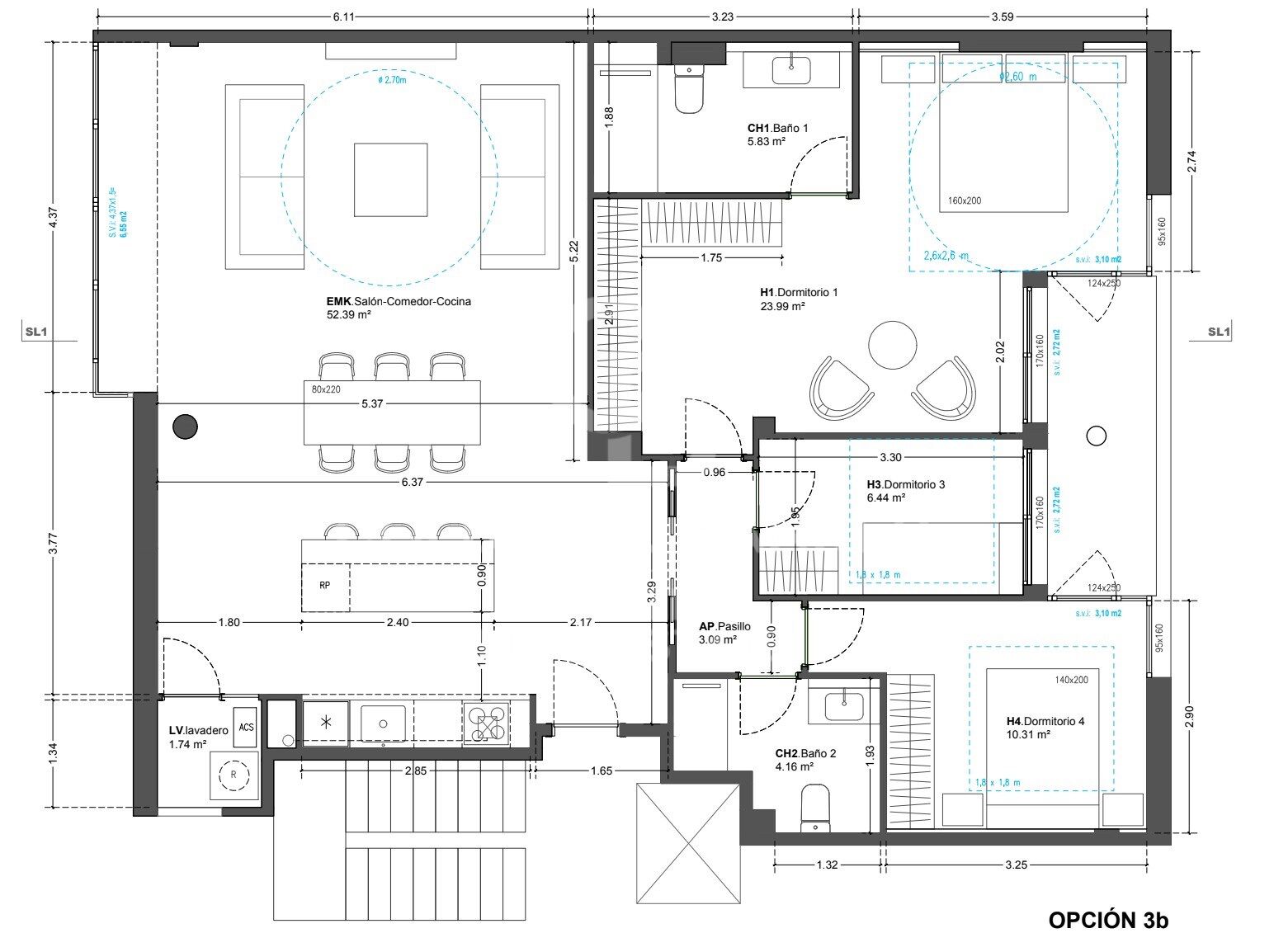 Espectacular piso reformado y piscina comunitaria en Poblenou