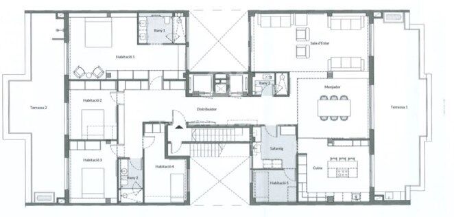 Exclusive penthouse with two terraces at living and bedroom level. Two parking spaces. 'La Dreta de l'Eixample', Barcelona