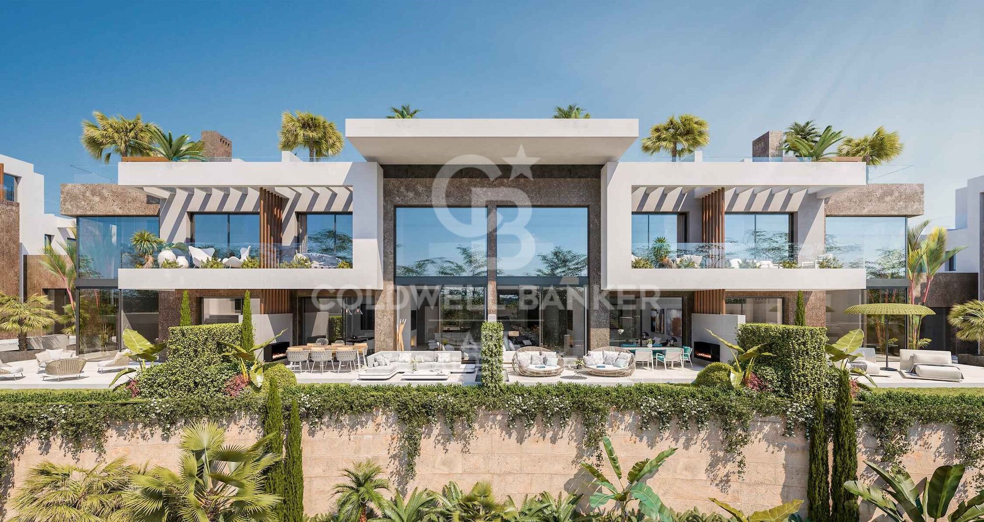 Magnifiques maisons de ville nouvellement construites avec des vues spectaculaires à Marbella
