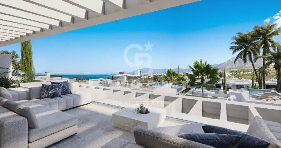 Wohnanlage bestehend aus Luxusvillen und -wohnungen in Marbella an der Costa del Sol.