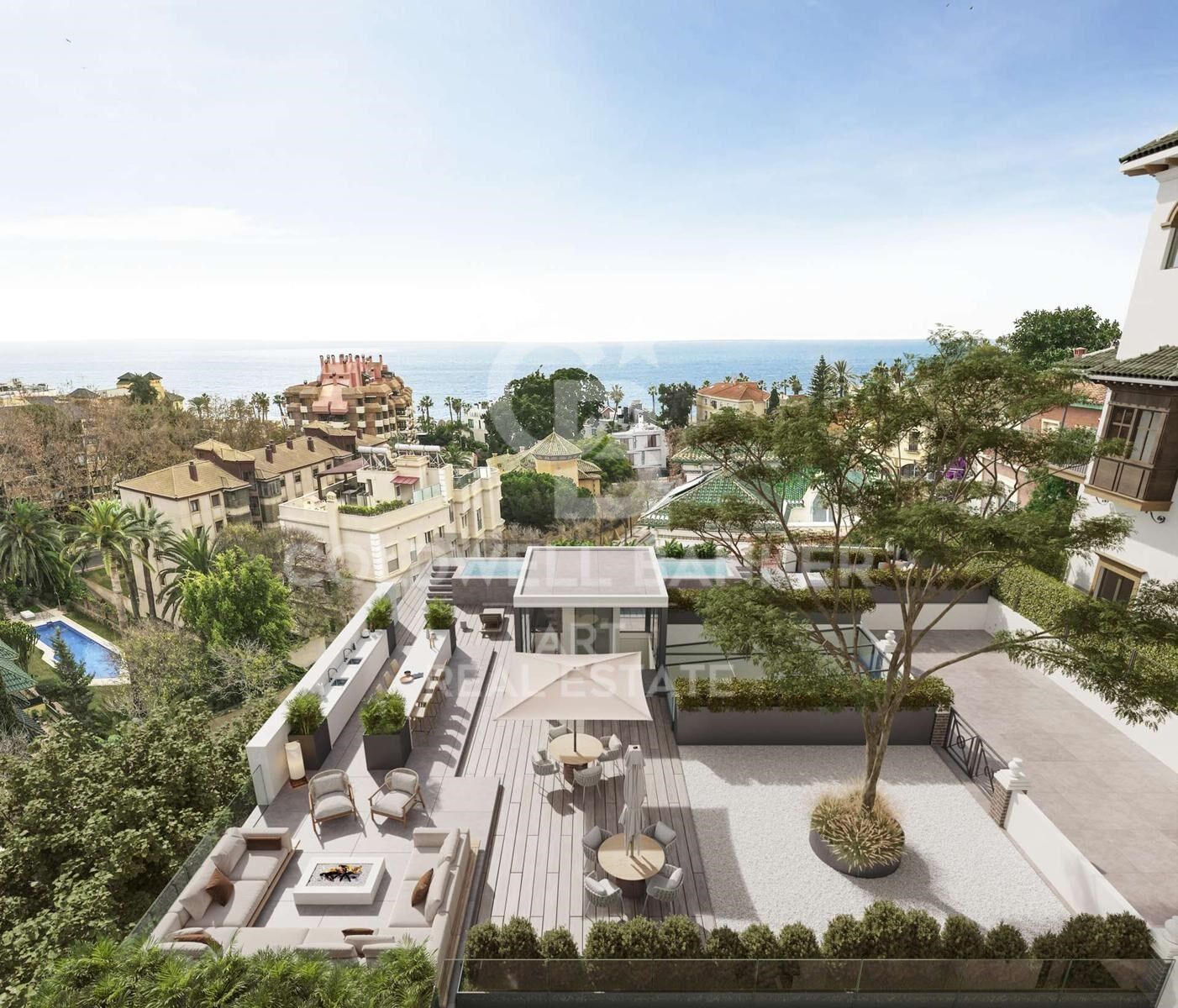 Résidences de luxe avec vue sur la mer dans l'un des quartiers les plus prestigieux de Málaga