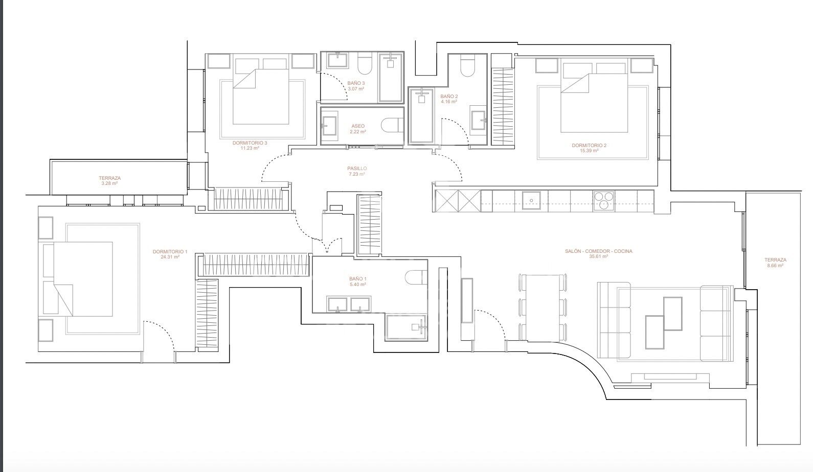 Renovierte Außenwohnung in Chamberí, Madrid
