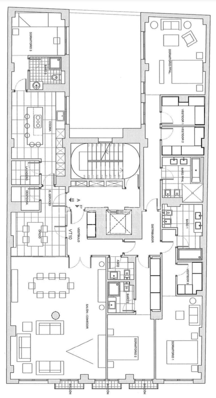 Penthouse dans Plaza de Olavide avec 4 chambres à coucher