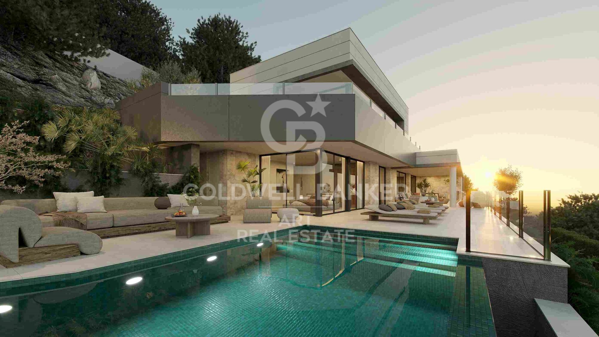 Villas modernas con vistas al mar y piscina infinity cerca del centro de Málaga