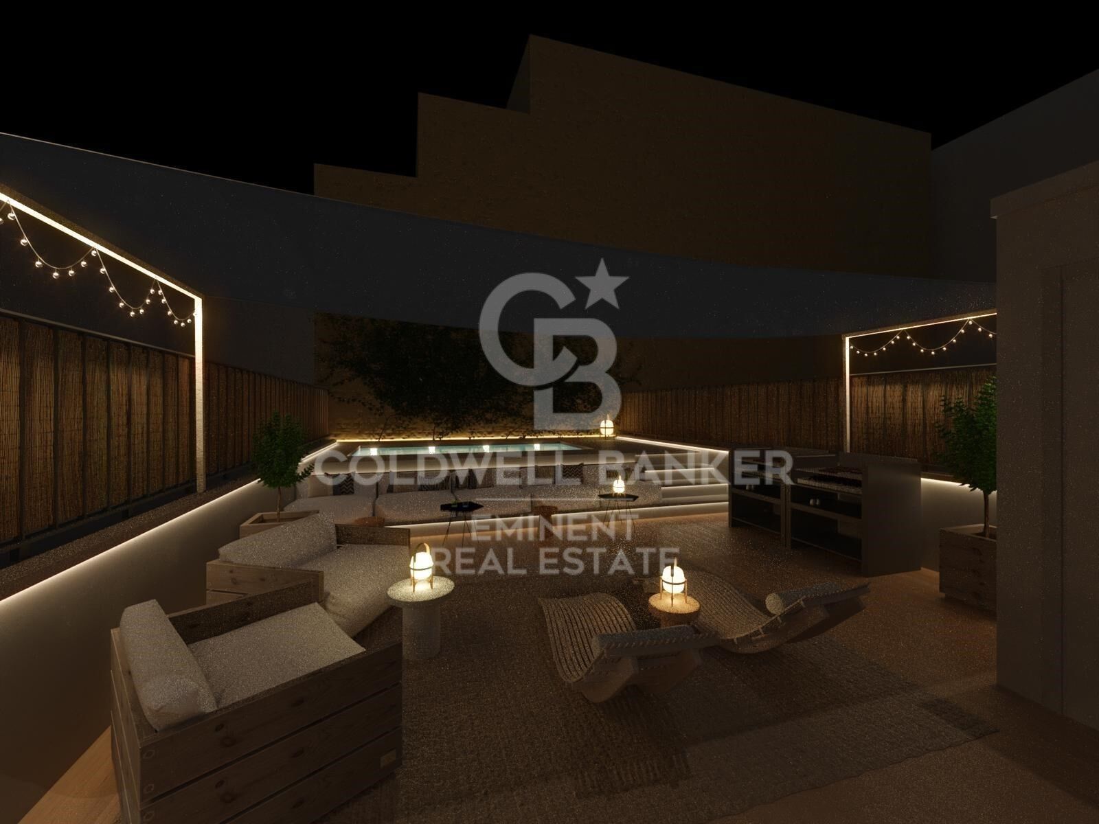 Furnished P1 apartment, newly built with attention to detail, featuring a private terrace, solarium, and communal pool.