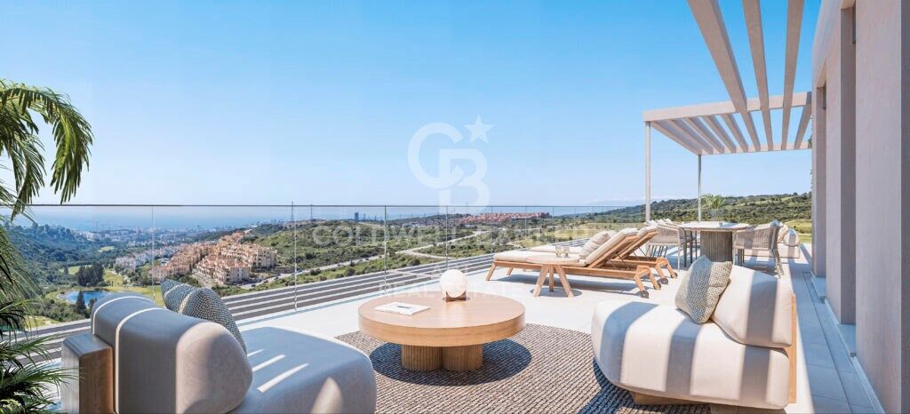 Neu gebaute Häuser mit spektakulärem Blick auf die Bucht von Estepona
