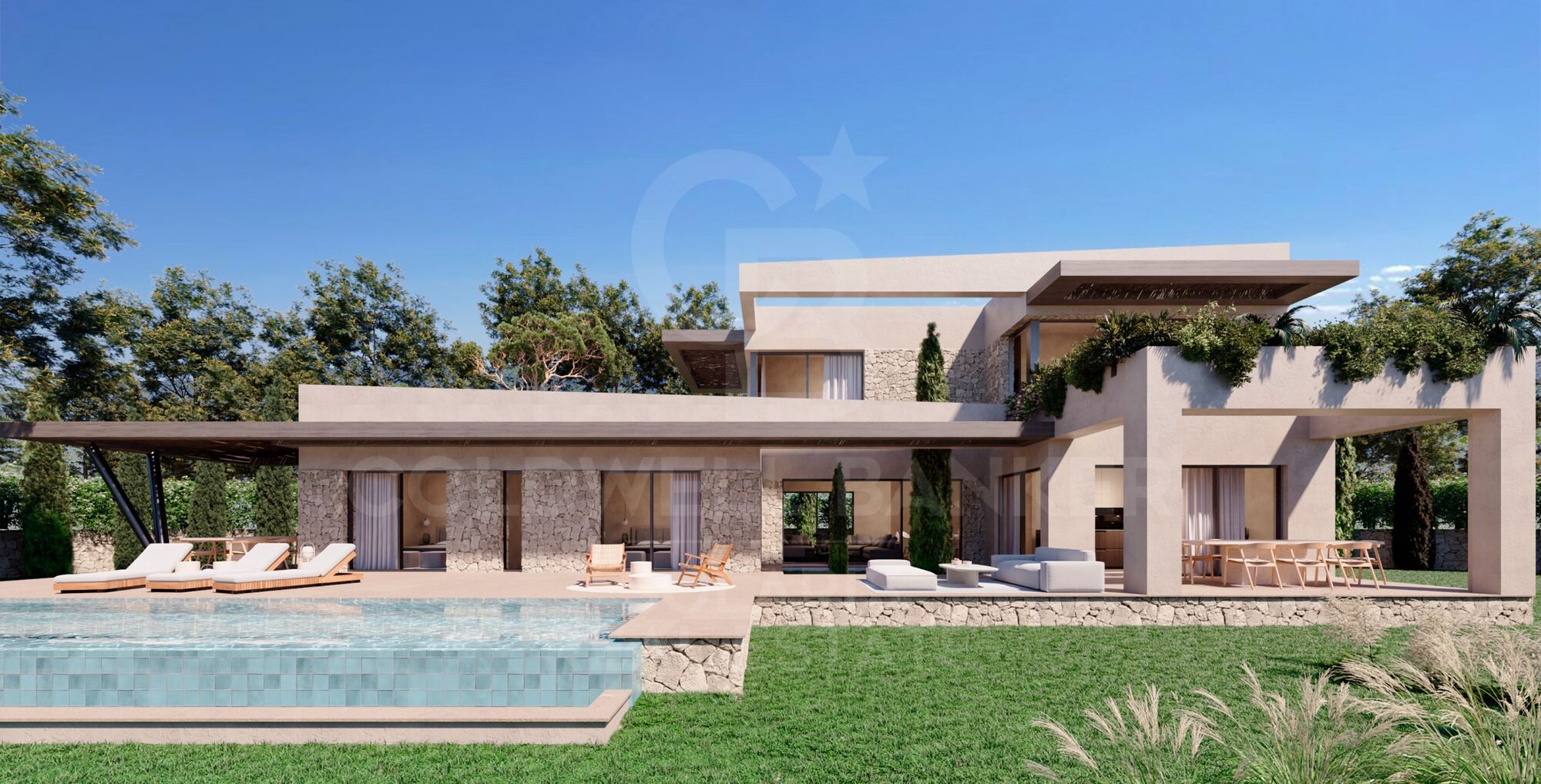 Villa Amalia - Neubauprojekt mit schönem Panoramablick auf das Tal und das Meer.