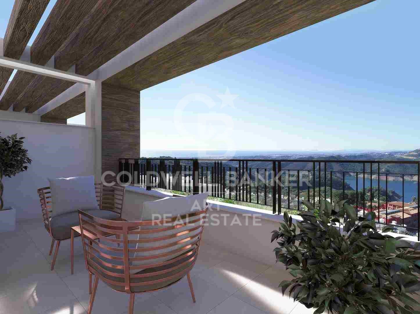 Maisons jumelées avec vue sur Gibraltar à Istán