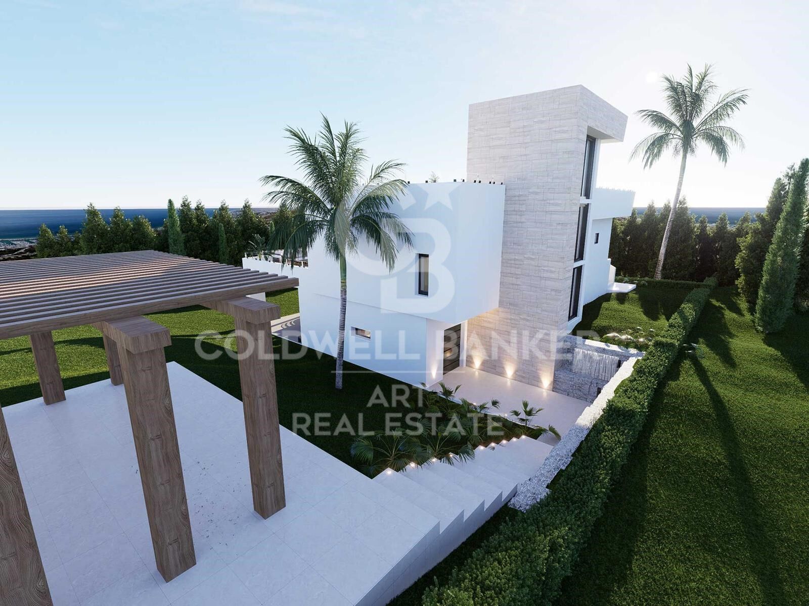 Moderna villa de obra nueva con vistas panorámicas en Valle Romano, Estepona