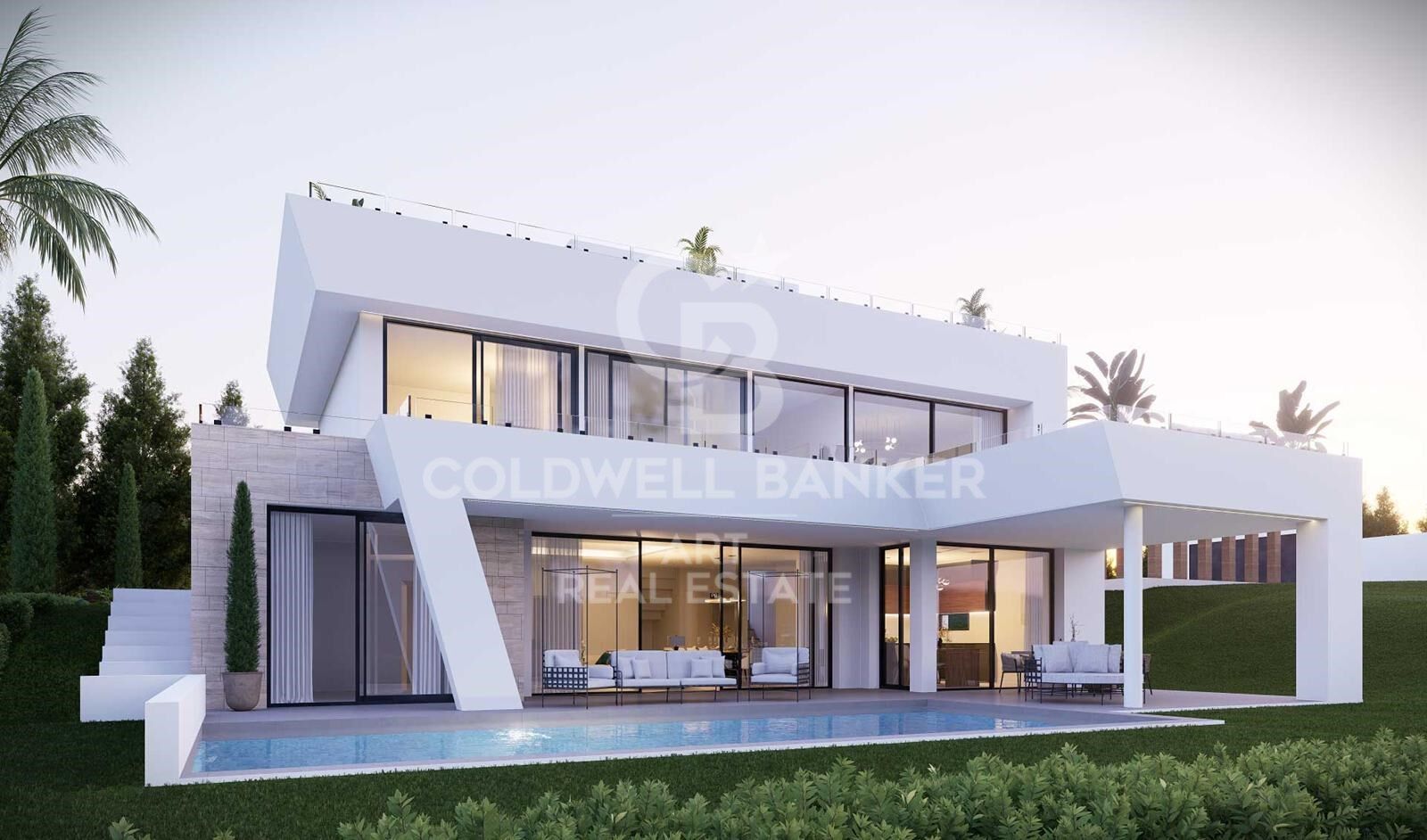 Villa neuve moderne avec vue panoramique à Valle Romano, Estepona