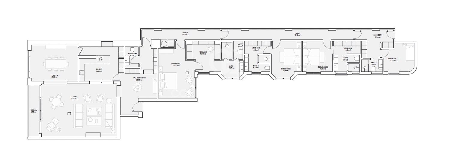 Exclusive brand new flat with 4 bedrooms and terrace in Almagro, Madrid