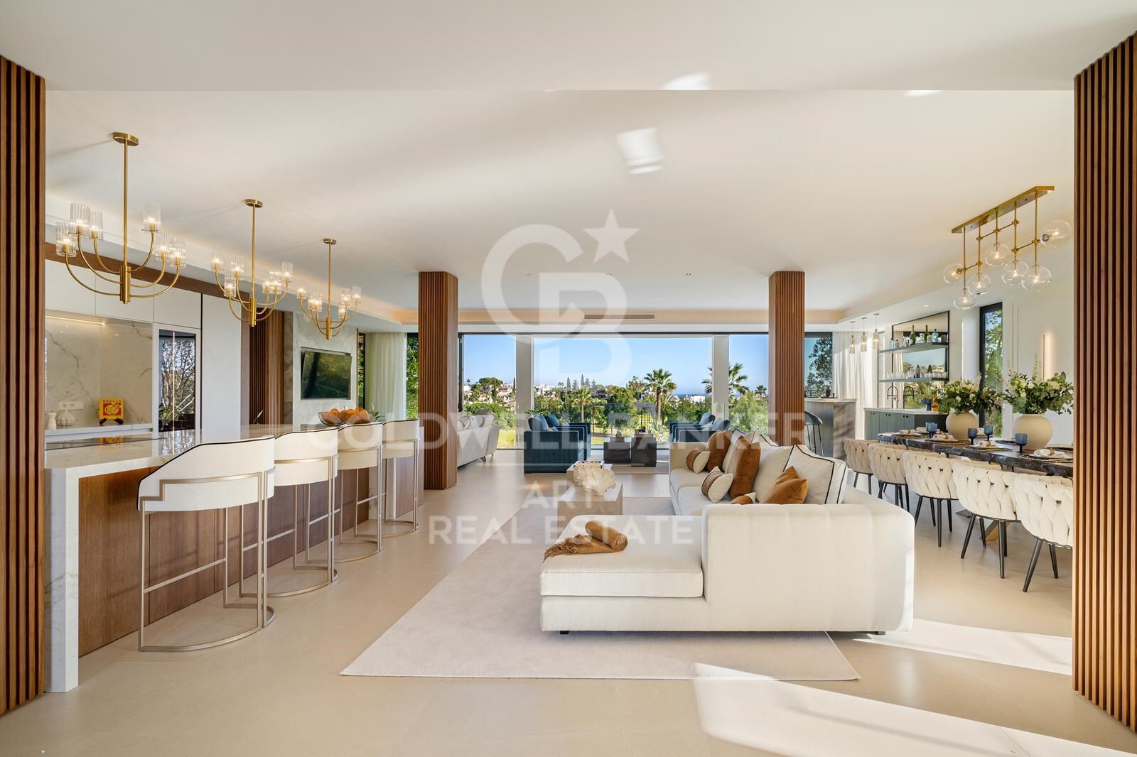 Außergewöhnliche zeitgenössische Villa mit Panoramablick auf Las Brisas Golf in Nueva Andalucía, Marbella