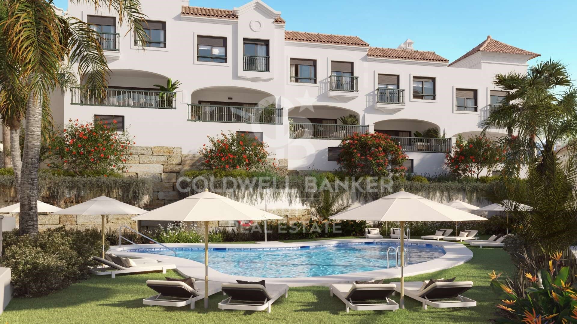 Résidence de maisons mitoyennes avec vue sur la mer, Estepona