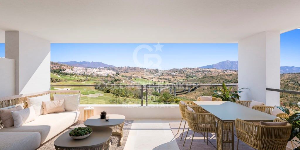 Residential complex of apartments and penthouses with golf course views in Mijas Costa