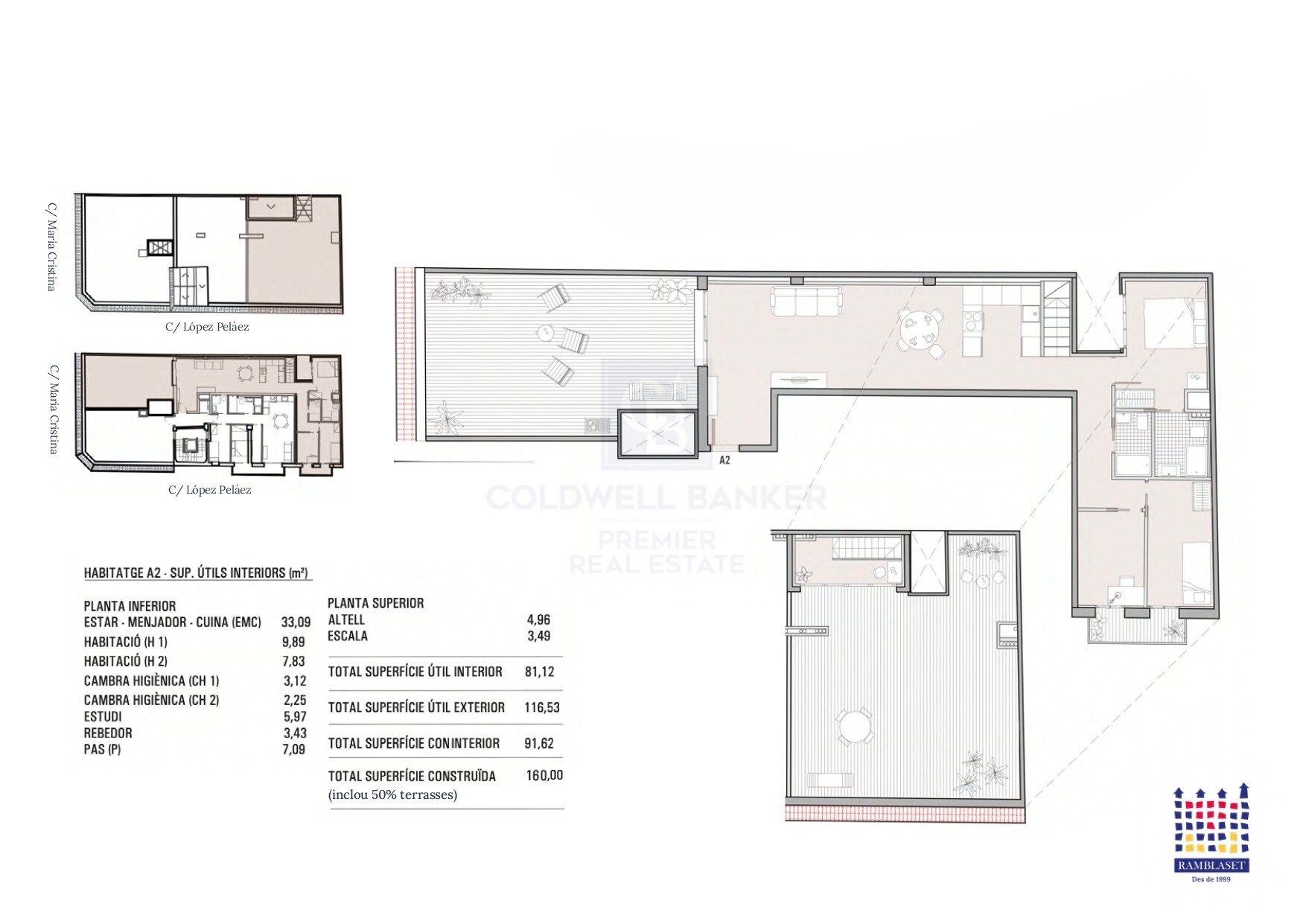 Penthouse rénové avec de grandes terrasses à Tarragone