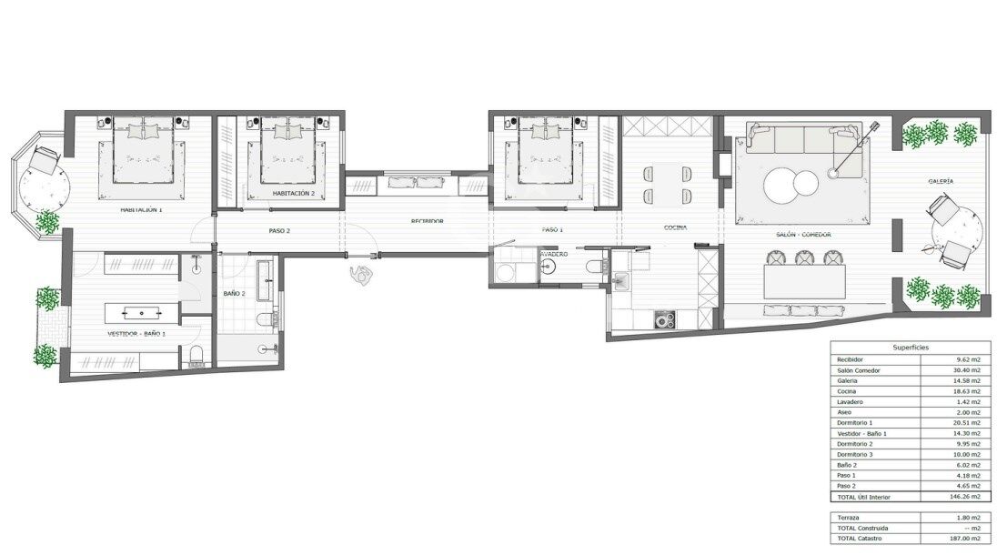 Renovated apartment in the Golden Square, Eixample Derecho