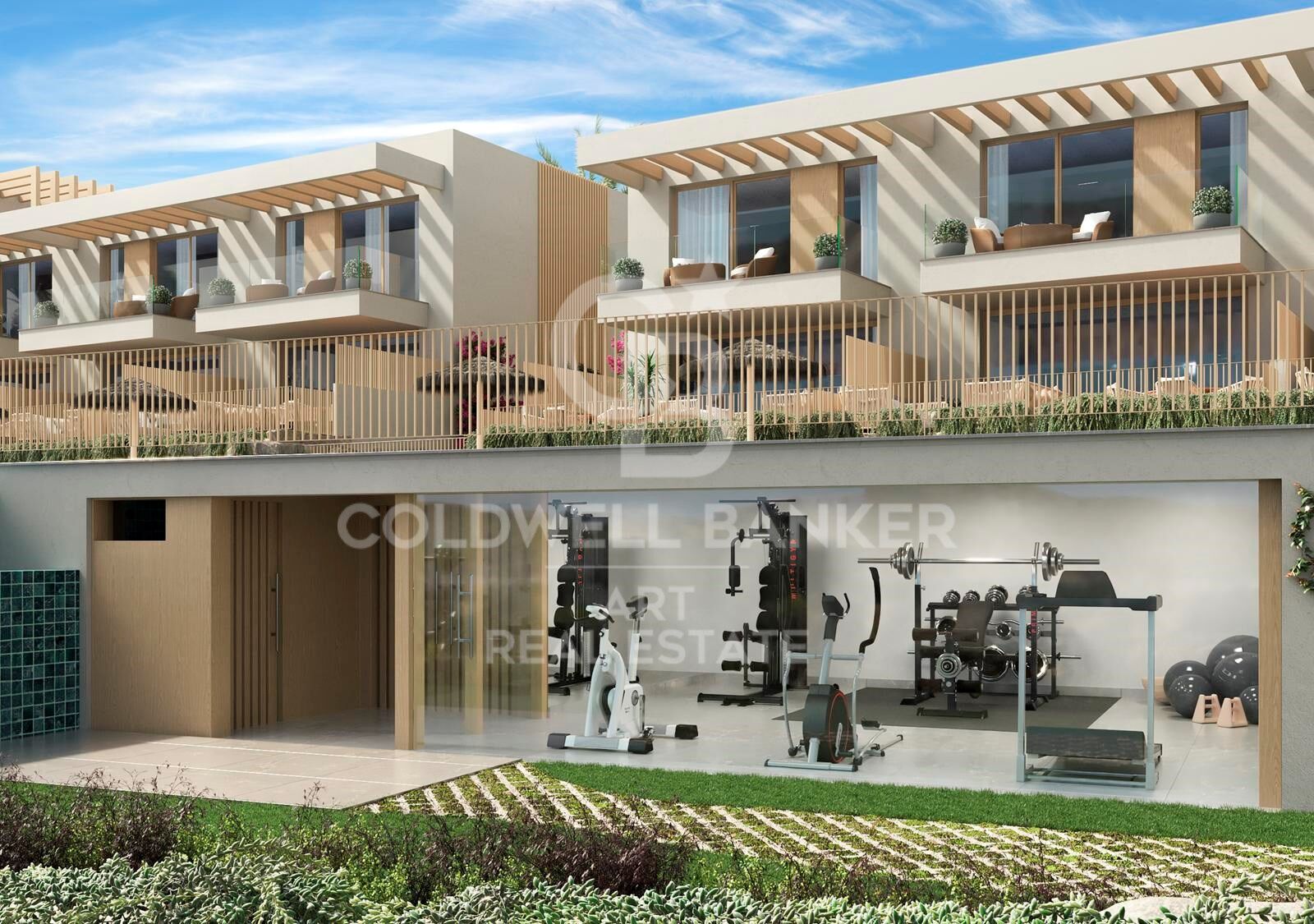 Moderne mediterrane Stadthäuser mit Meerblick in Manilva