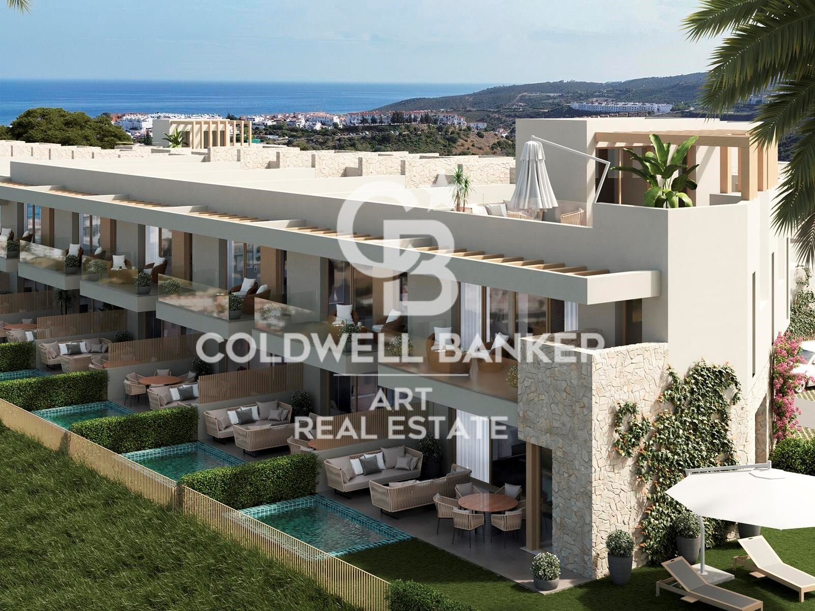 Modern Mediterranean townhouses with sea views in Manilva