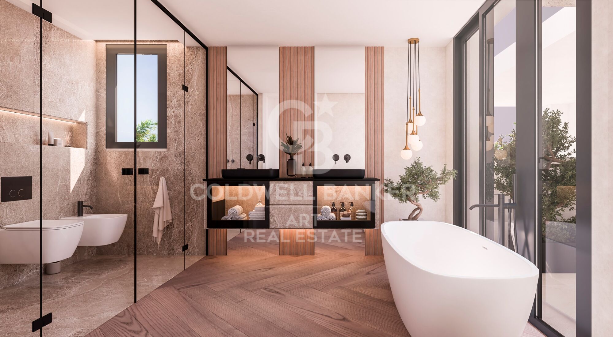 Villa individuelle exclusive avec jardin privé et piscine sur le Golden Mile, Marbella.