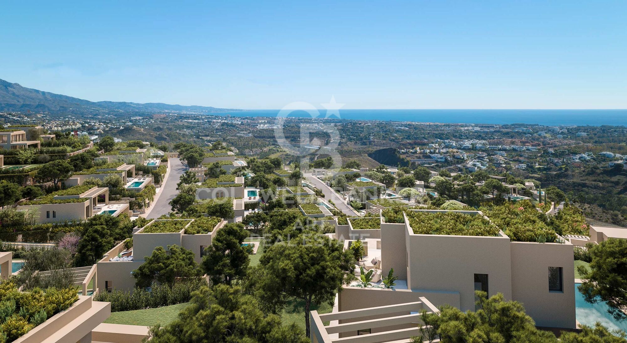 Incroyable villa avec vue panoramique sur la mer et jardin méditerranéen à Benahavís