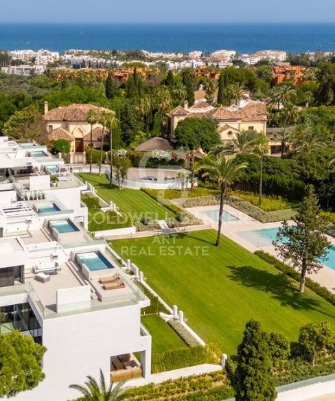 Villa contemporaine avec piscine sur le toit et cinéma en plein air à Nueva Andalucía, Marbella