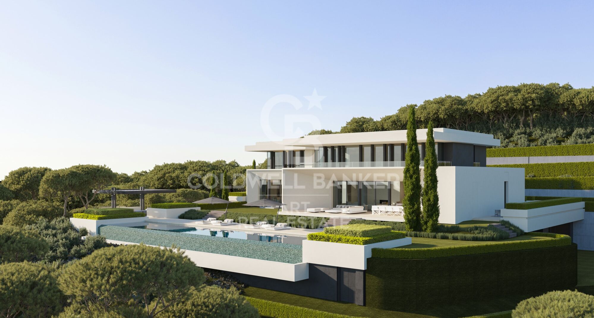 Stunning designer villa in the heart of El Madroñal, with spectacular panoramic views of the Mediterranean Sea