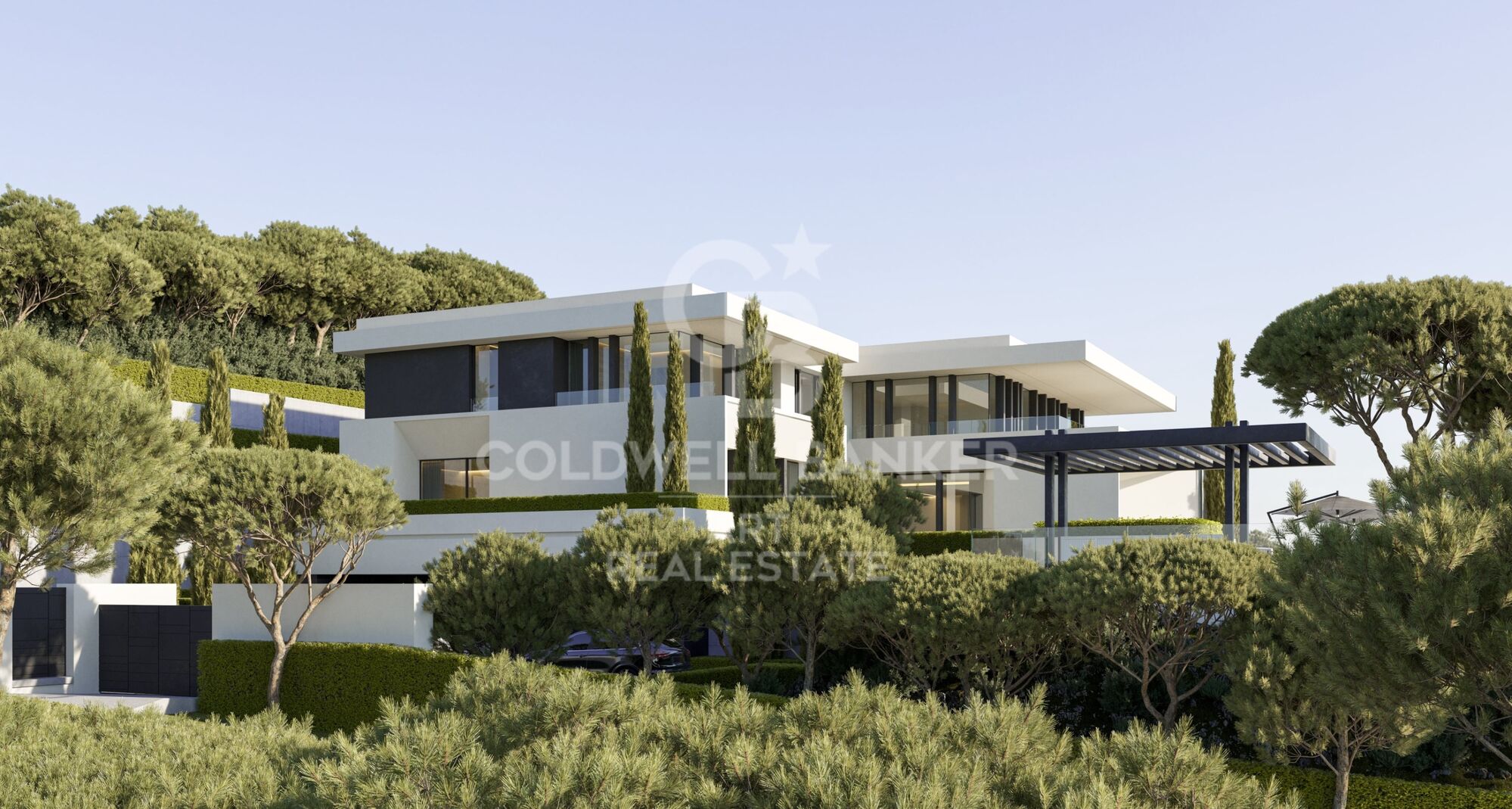 Stunning designer villa in the heart of El Madroñal, with spectacular panoramic views of the Mediterranean Sea
