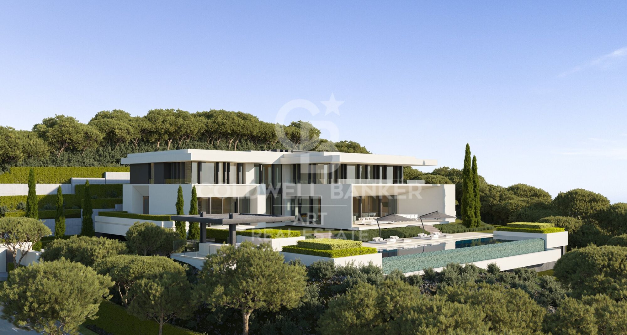 Beeindruckende Designervilla im Herzen von El Madroñal mit spektakulärem Panoramablick auf das Mittelmeer