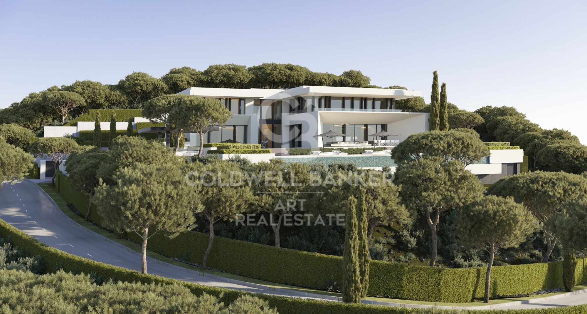 Stunning designer villa in the heart of El Madroñal, with spectacular panoramic views of the Mediterranean Sea