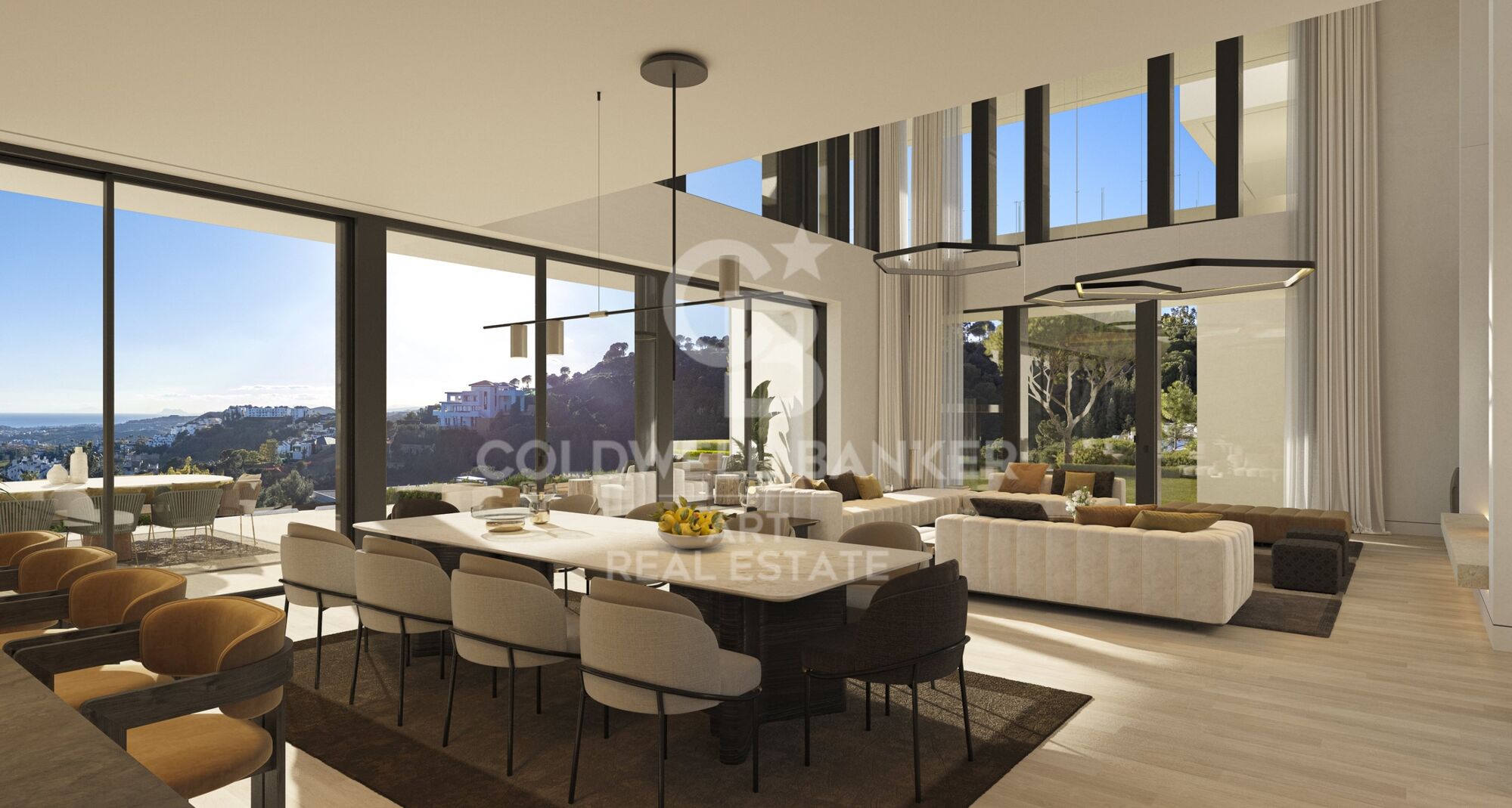 Stunning designer villa in the heart of El Madroñal, with spectacular panoramic views of the Mediterranean Sea