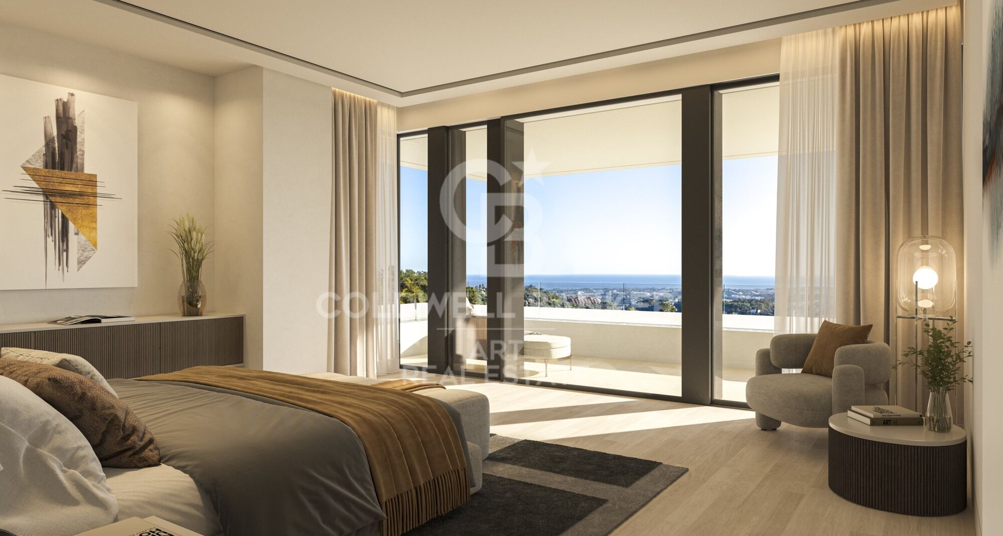 Stunning designer villa in the heart of El Madroñal, with spectacular panoramic views of the Mediterranean Sea