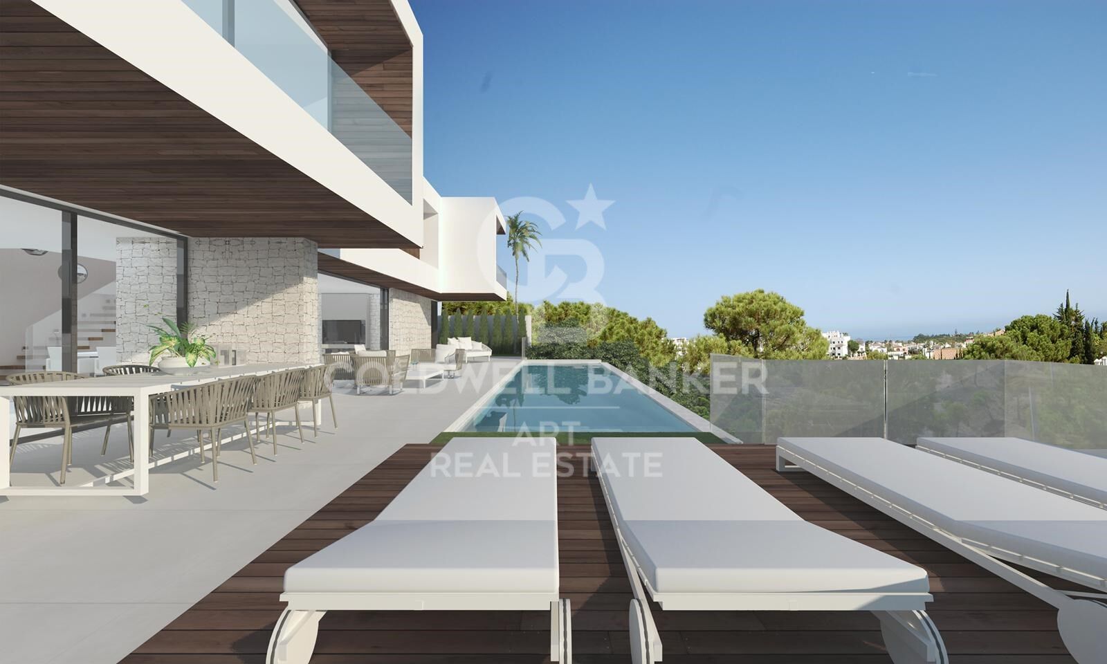 Moderne Villa mit nahtlosem Innen-Außen-Wohnkonzept in La Resina Golf, Estepona