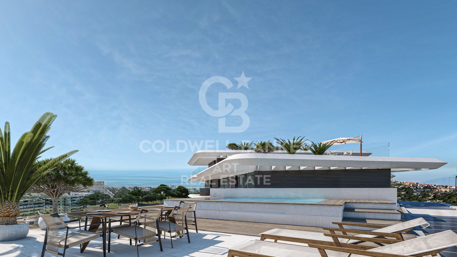 Logements design avec vue panoramique sur la mer à Estepona