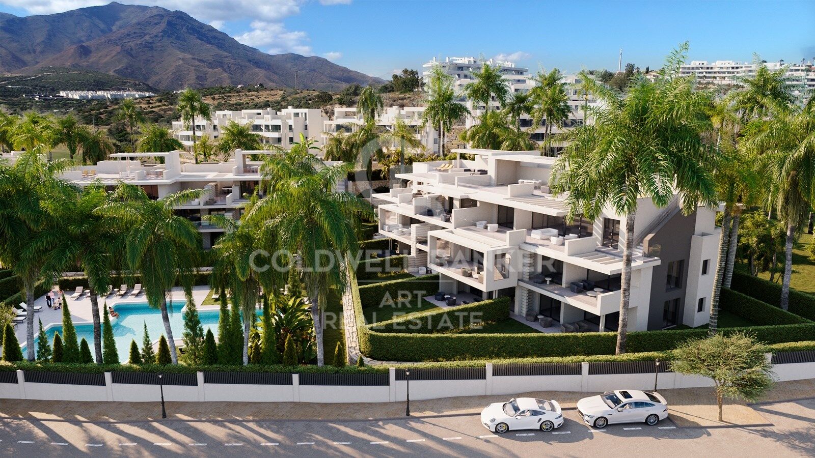 Apartamentos y áticos de 2 y 3 dormitorios con vistas en Estepona