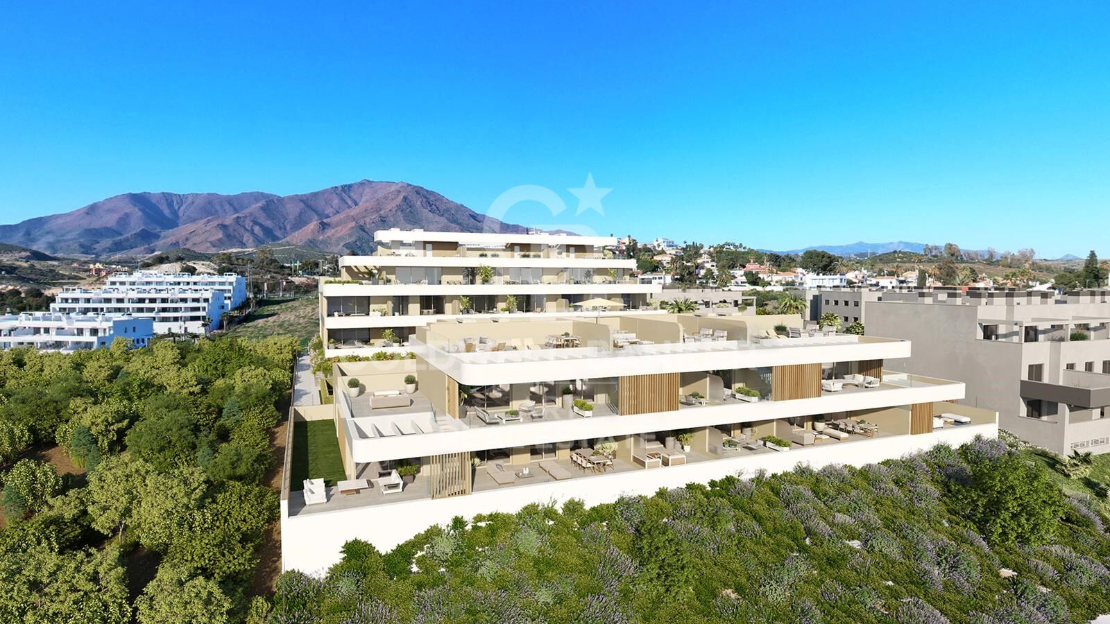 Apartamentos de 1, 2 y 3 dormitorios con vistas al mar en Estepona