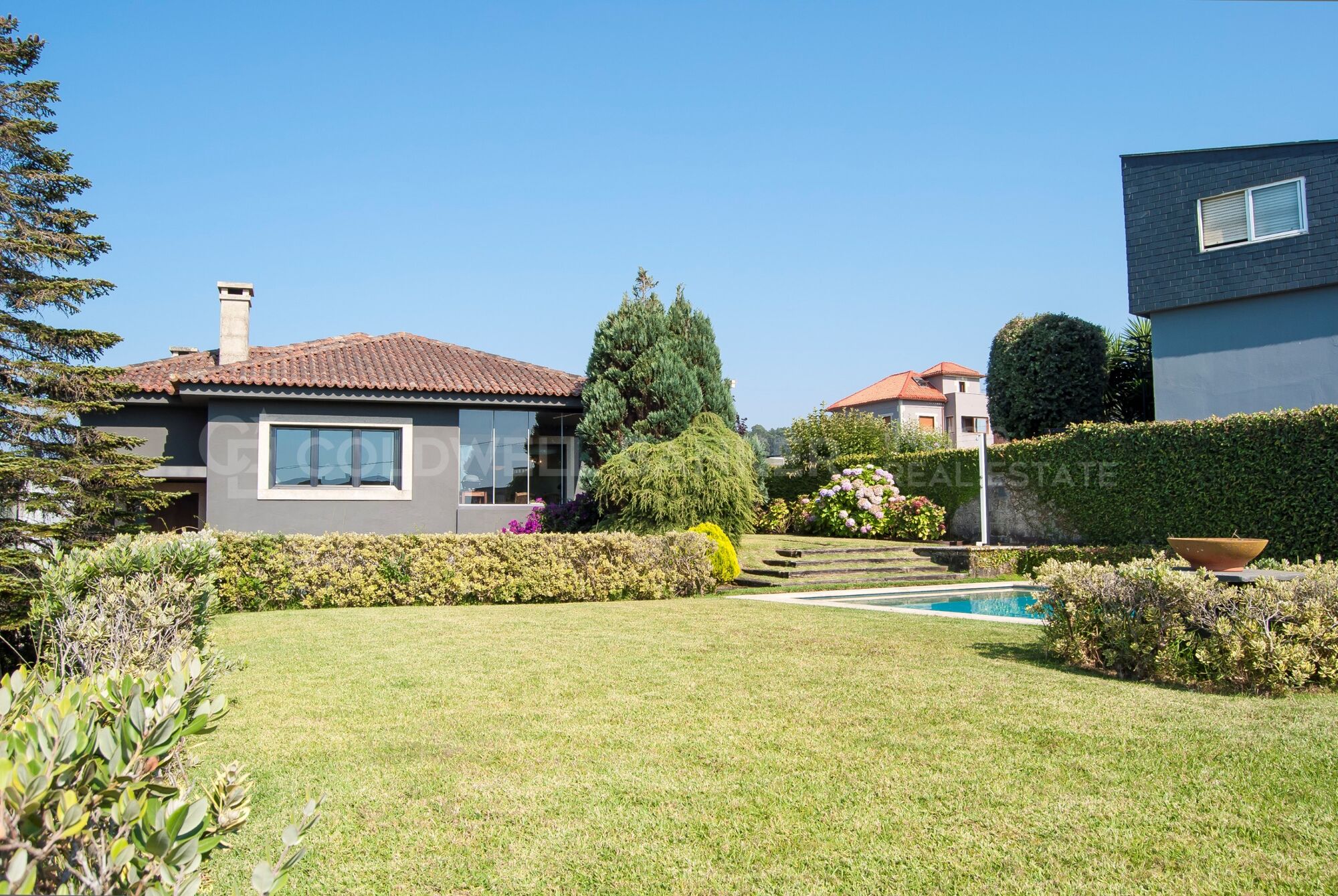 Luxury villa in Playa America with sea views and private access street