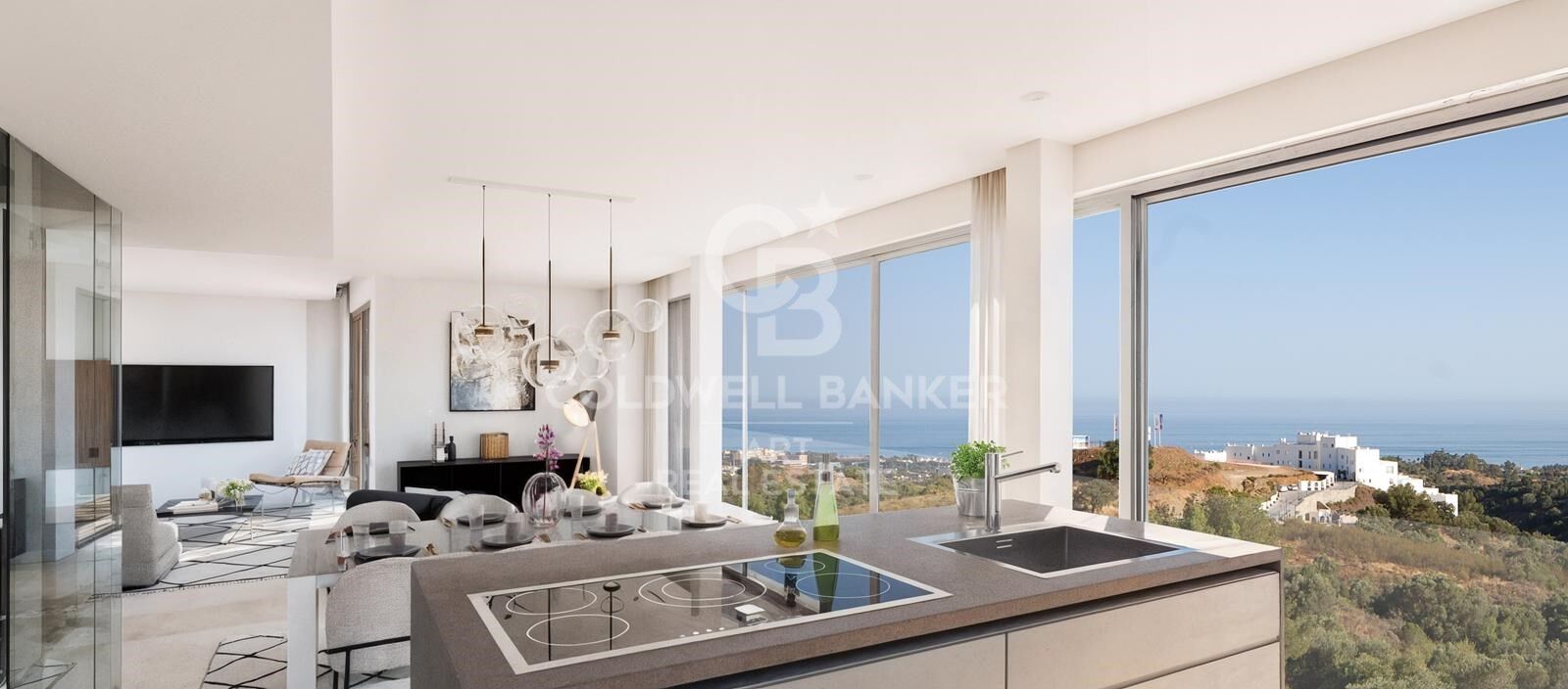 Villa contemporaine avec vue sur la mer et harmonie intérieur-extérieur, Marbella