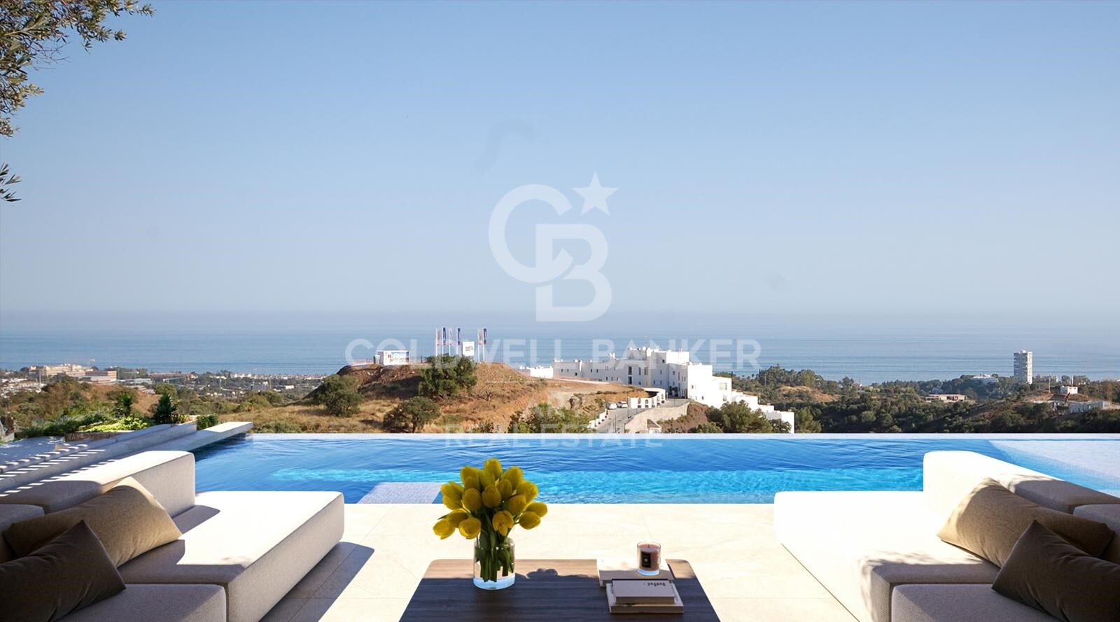 Villa contemporánea con conexión interior-exterior y vistas al mar