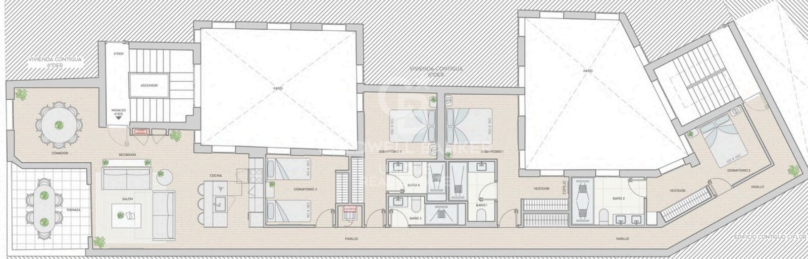 Brand new 4-bedroom penthouse with terrace and pool in the centre of Madrid