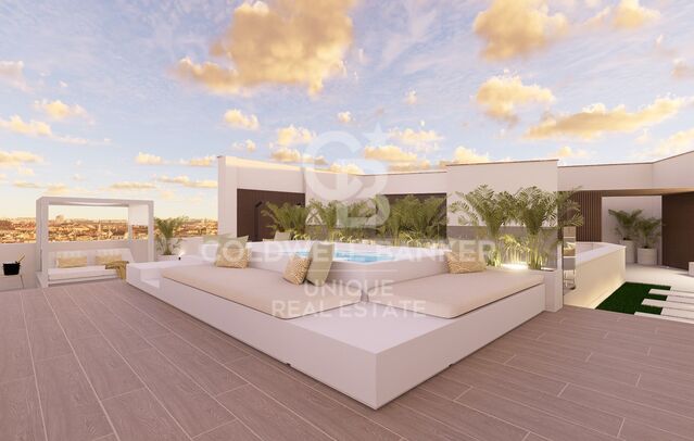 Brand new 4-bedroom penthouse with terrace and pool in the centre of Madrid