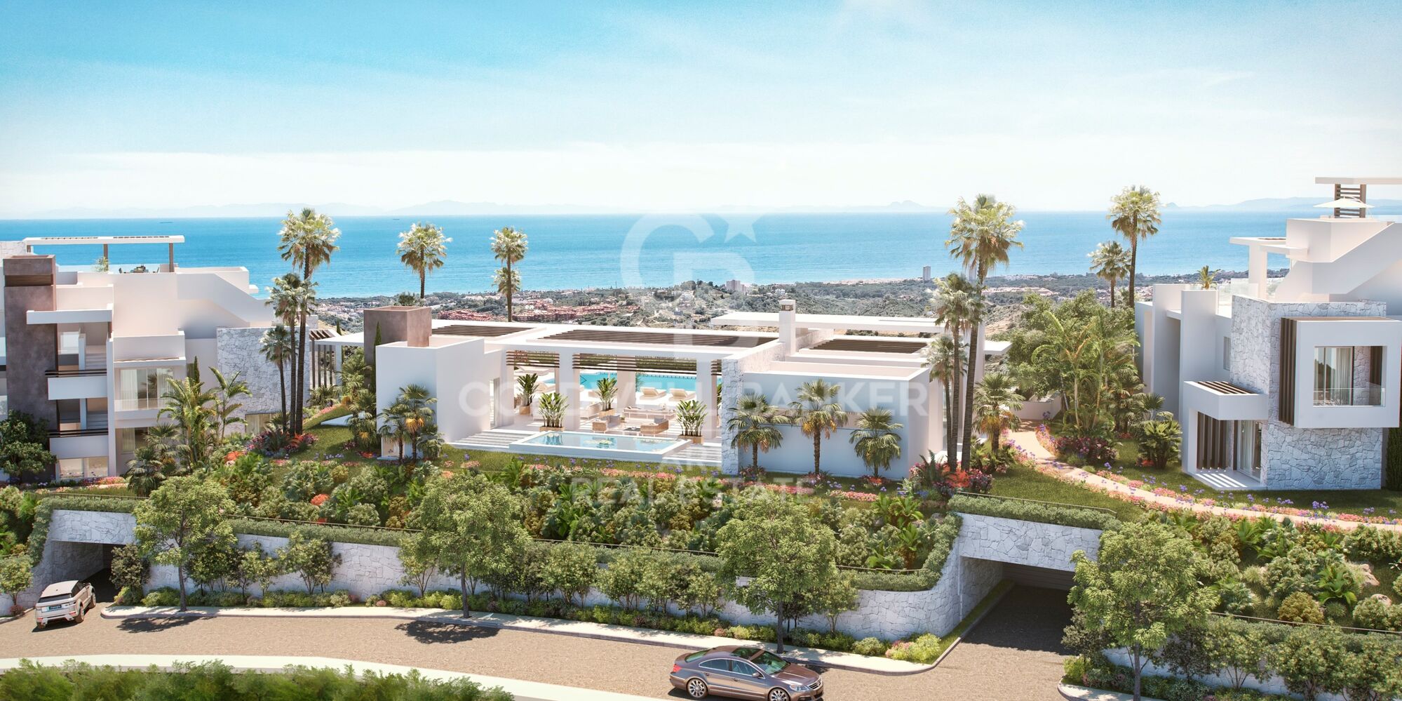 Luxusresidenzen mit privatem Pool und Premium-Annehmlichkeiten an der Mittelmeerküste